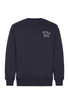 Graphic C-Neck Tops Sweatshirts & Hoodies Sweatshirts Navy GANT