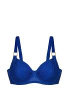 Madras Bikini Top Swimwear Bikinis Bikini Tops Wired Bikinitops Blue D...