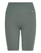 Ribbed Seamless Biker Shorts Bottoms Running-training Tights Green Aim...