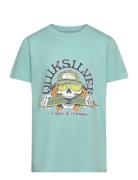 Ev Skull Feast Ss Yth Tops T-Kortærmet Skjorte Blue Quiksilver