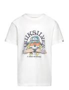 Ev Skull Feast Ss Yth Tops T-Kortærmet Skjorte White Quiksilver