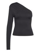 Shoulder Top Tops T-shirts & Tops Long-sleeved Black Monki