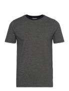 Micro Striped Tee S/S Tops T-Kortærmet Skjorte Black Lindbergh