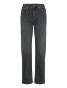 High Rise Straight Bottoms Jeans Straight-regular Black Calvin Klein J...