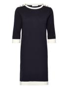 Nour Contrast Dress Dresses Knitted Dresses Navy BUSNEL