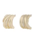 Seine Big Oval Ear G/Clear Accessories Jewellery Earrings Studs Gold S...