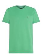 Stretch Slim Fit Tee Tops T-Kortærmet Skjorte Green Tommy Hilfiger