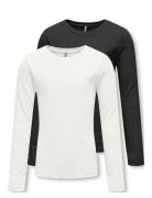 Kognew Only L/S Tee Jrs 2-Pack Tops T-shirts Long-sleeved T-Skjorte Wh...