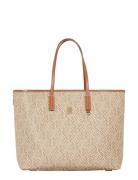 Th Monoplay Leather Tote Bags Totes Brown Tommy Hilfiger