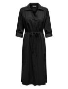 Onlaris Life Ls Belt Shirt Dress Cc Wvn Knælang Kjole Black ONLY