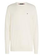 Essential Cotton V Neck Tops Knitwear V-necks White Tommy Hilfiger