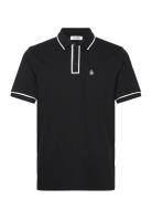 Earl Tncl Piq Sticke Tops Polos Short-sleeved Black Original Penguin