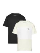 Color Block 2-P T-Shirts Tops T-Kortærmet Skjorte Black Calvin Klein