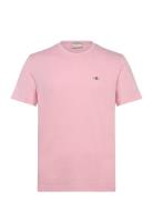 Reg Shield Ss T-Shirt Tops T-Kortærmet Skjorte Pink GANT