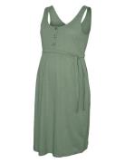 Mlevi Lia S/L Jrs Abk Dress 2F A. Noos Knælang Kjole Green Mamalicious