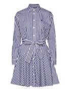 Striped Cotton Paneled Shirtdress Kort Kjole Navy Polo Ralph Lauren