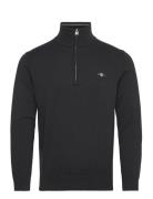 Classic Cotton Half Zip Tops Knitwear Half Zip Jumpers Black GANT