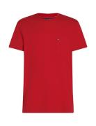 Essential Solid Pocket Tee Tops T-Kortærmet Skjorte Red Tommy Hilfiger