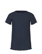 Nmfvilke Ss Slim Top Tops T-Kortærmet Skjorte Navy Name It