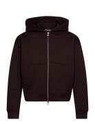 Scuba Zip Hoodie Tops Sweatshirts & Hoodies Hoodies Black Weekday