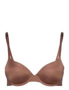 Bra Love Shiny Micro Lingerie Bras & Tops T-shirt Bras Brown Lindex