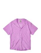 Naram Knitted Shirt Pyjamas Nattøj Purple Bongusta