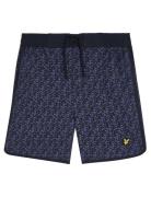 Monogram Board Short Badeshorts Navy Lyle & Scott