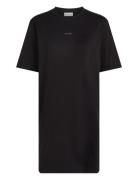 Placed Inst Tee Dress Knælang Kjole Black Calvin Klein Jeans