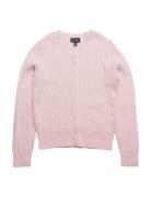 Mini-Cable Cotton Cardigan Tops Knitwear Cardigans Pink Ralph Lauren K...