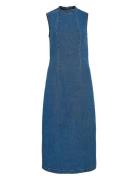 Viwinona S/L Midi Dress Mbd/Bfs Knælang Kjole Blue Vila