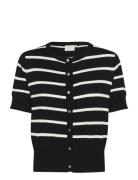 Kalizza Short Sleeve Cardigan Tops Knitwear Cardigans Black Kaffe