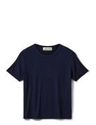 Nataliasy Rib T-Shirt Tops T-Kortærmet Skjorte Navy Sofie Schnoor Youn...