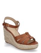 Soffia Calfskin Espadrille Espadrillos Med Hæl Sandal Brown Lauren Ral...