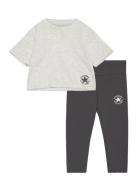 Cnvg Boxy Tee & Legging Set Sport Sets With Short-sleeved T-shirt Grey...