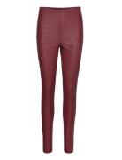 Slkaylee Pu Leggings Bottoms Trousers Leather Leggings-Bukser Burgundy...