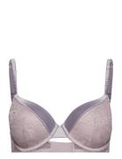 Lightly Lined Pc Lingerie Bras & Tops Push Up Bras Purple Calvin Klein