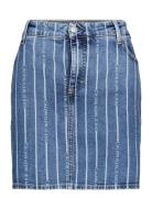 Plus - High Rise Mini Skirt Kort Nederdel Blue Calvin Klein Jeans