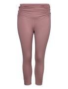 Yoga Studio Gathered 7/8 Tights  Sport Running-training Tights Pink Ad...