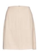 Viscose Twill Mini Skirt Kort Nederdel Beige Calvin Klein