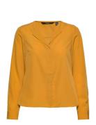 Vmfiona Ls Top Wvn Lt Tops Blouses Long-sleeved Yellow Vero Moda