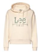 Logo Hoodie Tops Sweatshirts & Hoodies Hoodies Cream Lee Jeans