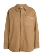90S Denim Overshirt Tops Overshirts Brown Calvin Klein Jeans