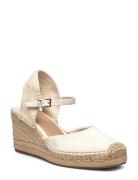 Robby Canvas & Jute Espadrille Espadrillos Med Hæl Sandal White Lauren...