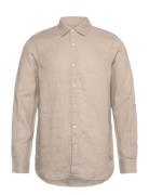 Seasonal Core - Regular Fit Linen Shirt Tops Shirts Linen Shirts Beige...