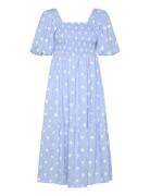 Cheri Dot Dress Knælang Kjole Blue A-View