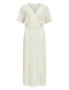 Objsanne S/S Re Ankle Dress Div Maxikjole Festkjole Cream Object