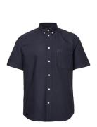 Michael Oxford Shirt Ss Designers Shirts Short-sleeved Black WOOD WOOD