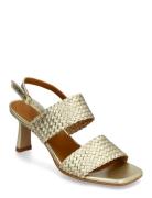 Sandals - Block Heels Sandal Med Hæl Gold ANGULUS