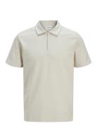 Jjbenja Polo Ss Tops Polos Short-sleeved Cream Jack & J S