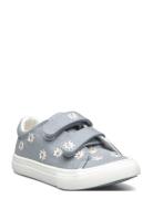 Floral-Embroidered Trainers Low-top Sneakers Blue Mango